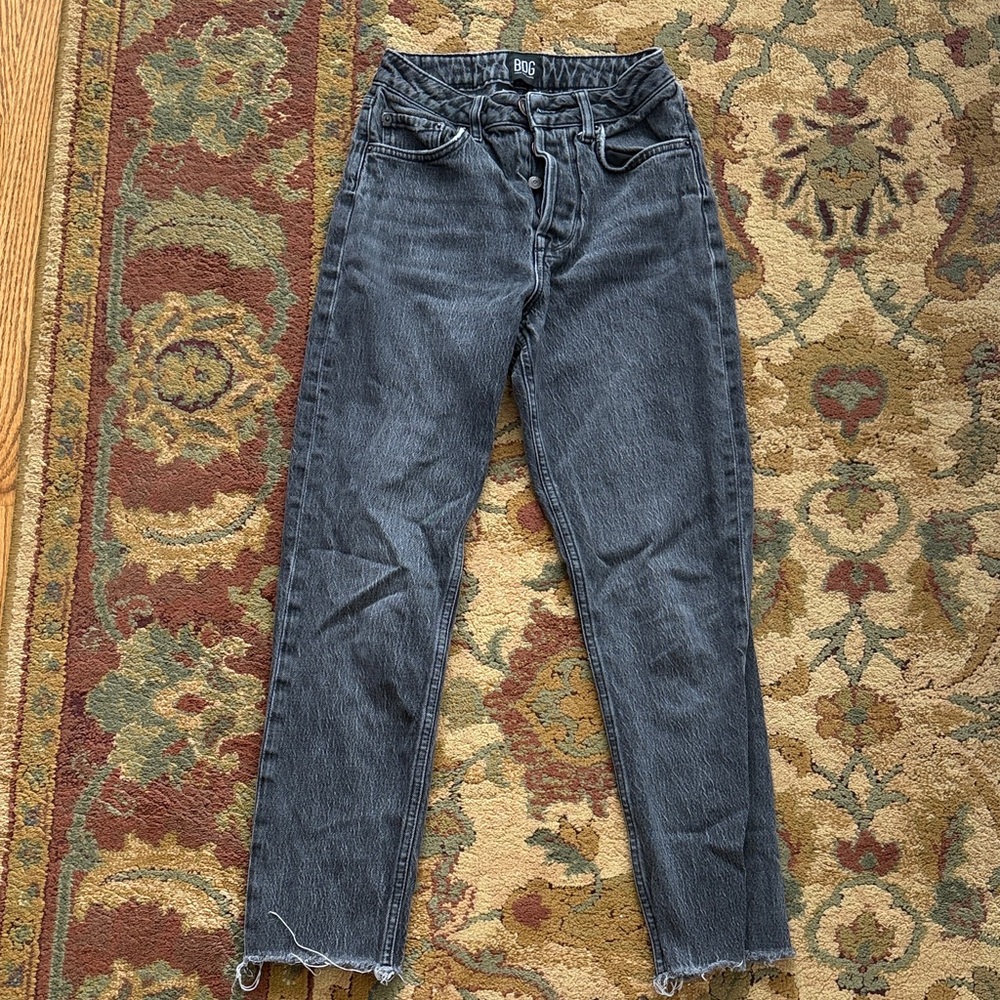 BDG Charcoal Dillon Denim Button-fly Jeans with Frayed Hem Size 26/32